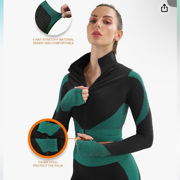 NWOT no brand Workout Seamless Outfits for Women 2 Piece sz 2-4 athletic - Picture 4 of 8